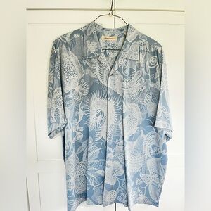 Tommy Bahama Blue Patterned Button-Up XXL